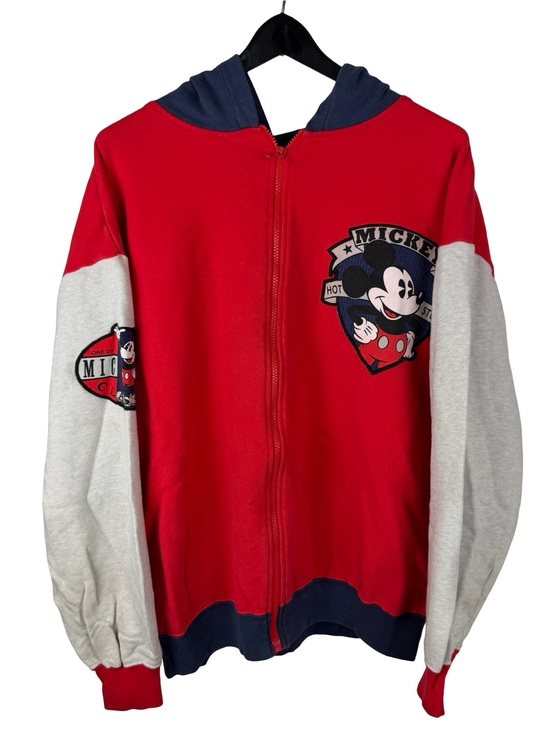 Mickey Other - Vintage 1980s Mickey Mouse Disney Cartoon Full Zip Red Hoodie Size XL